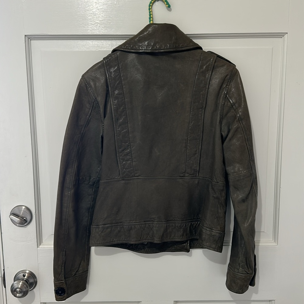 Gap Gray Leather Jacket - image 2